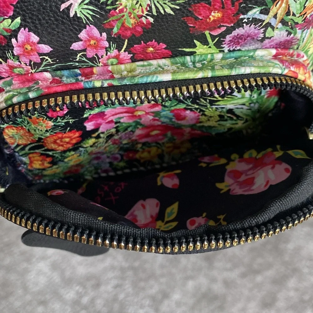 Betsey Johnson Mini Backpack Bag Floral Puppy Dog Two Pouches